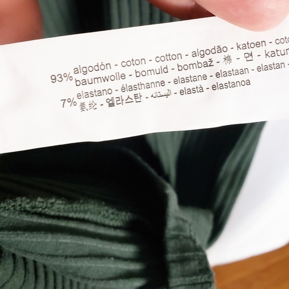 ZARA ribbed polo collar long sleeve midi dress hunter green - Picture 7 of 7